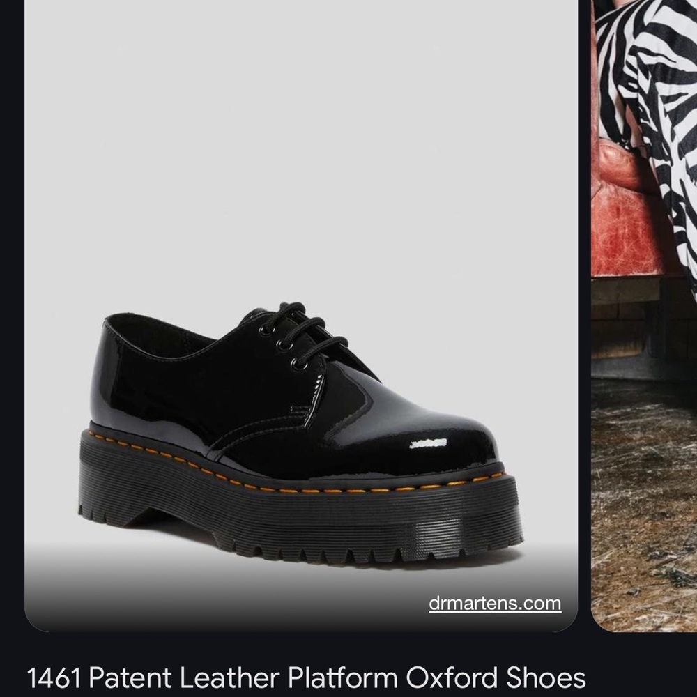 Worn once, 1461 Patent Leather Platform Oxford Shoes. Size 9